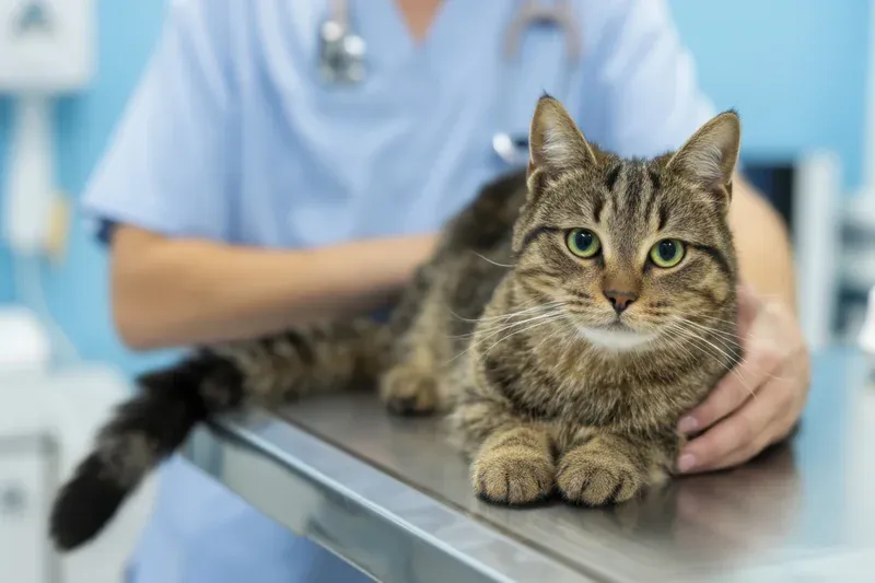 What's the Cheapest Pet Insurance for Cats in 2026? 12 Cat at the vet clinic for a routine checkup — preventive care keeps the cheapest pet insurance for cats affordable