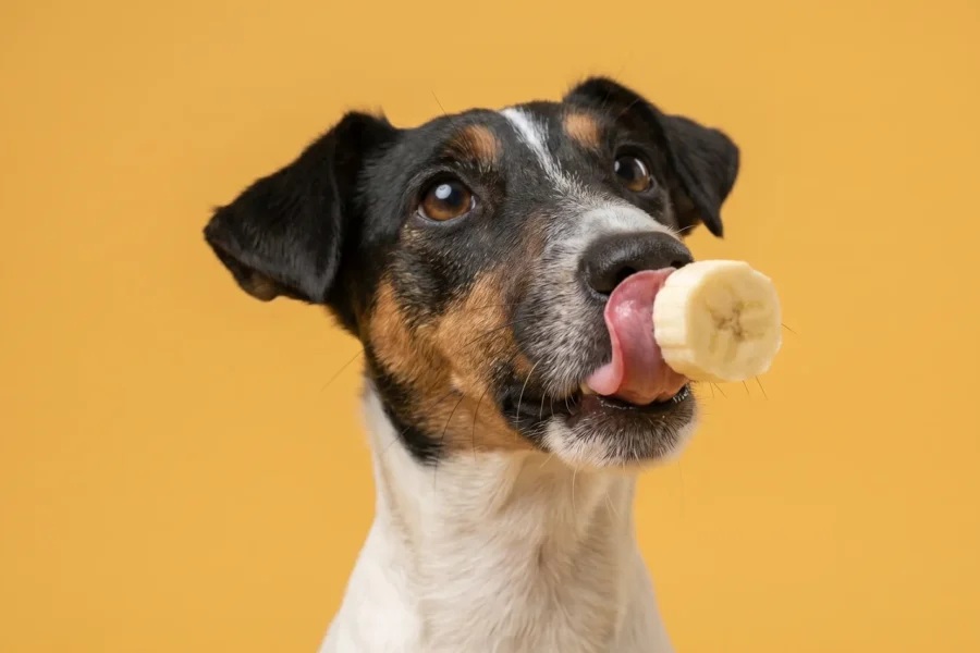 Dog with bananas — can dogs eat bananas safely?