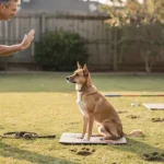 Dog holding a stay during training — how to teach a dog to stay with the 3-D method