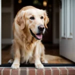 Dog waiting by the front door — dog separation anxiety signs