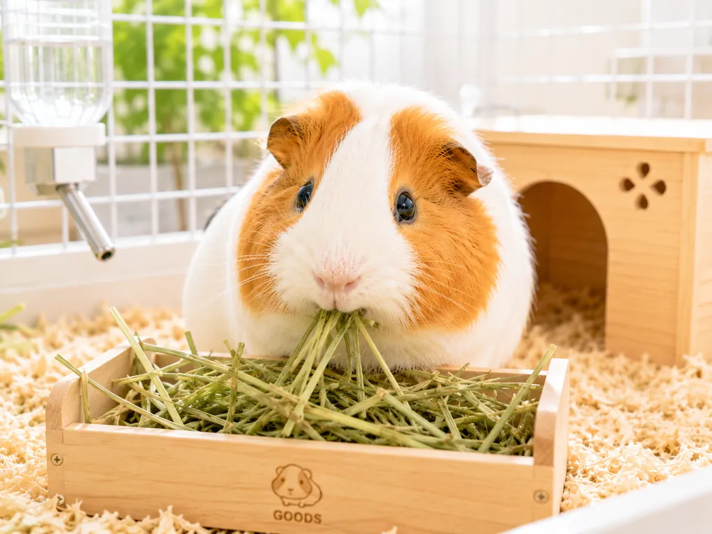 Why Is My Guinea Pig Losing Weight? 5 Causes (And the Weekly Weigh-In That Catches It Early) 13 Healthy guinea pig with good body condition eating hay — ribs should not be easily felt.