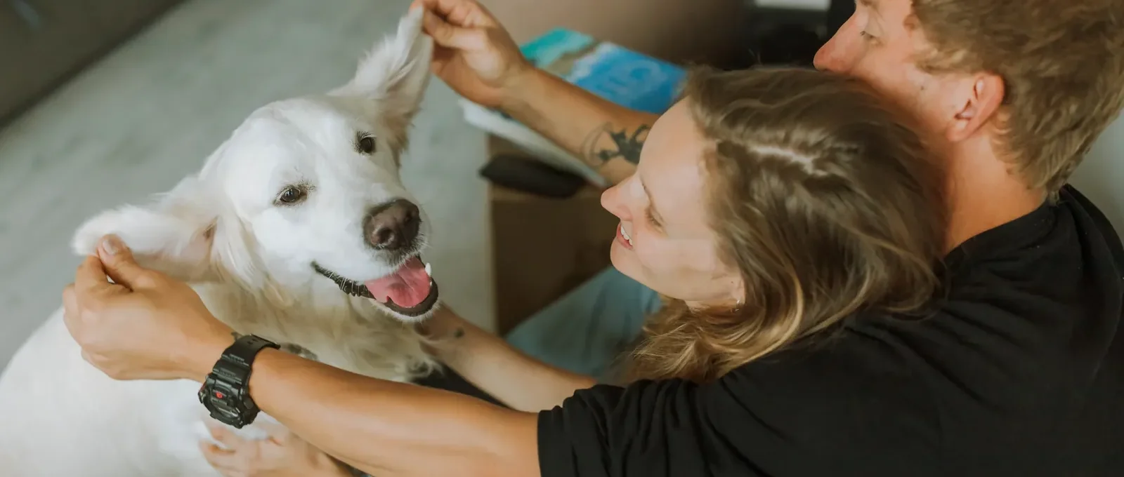 Family with their new dog — a shocking vet visit story